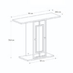 Κονσόλα Alderas Megapap χρώμα λευκό - travertine - χρυσό 90x29,6x76,8εκ.