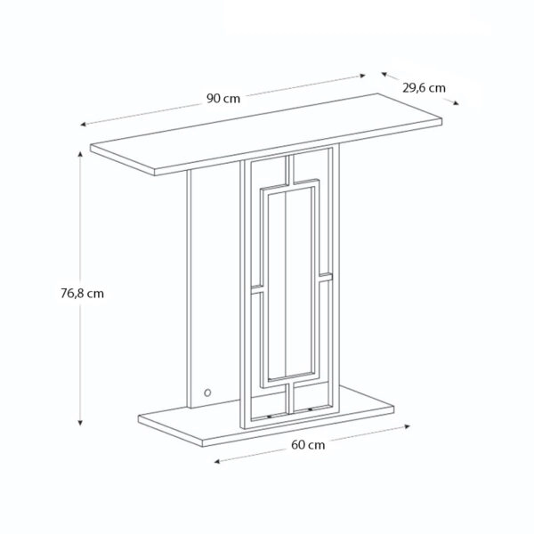 Κονσόλα Alderas Megapap χρώμα λευκό - travertine - χρυσό 90x29,6x76,8εκ.