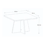 Τραπεζάκι σαλονιού Sugar Megapap χρώμα λευκό 60x60x36,8εκ.