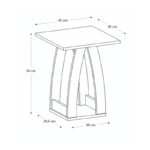 Τραπεζάκι βοηθητικό - Κομοδίνο Deros Megapap χρώμα sepet oak 45x45x56εκ.