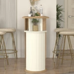 Τραπέζι μπαρ Bohema Megapap χρώμα sepet oak - ivory 150x51,6x101,8εκ.