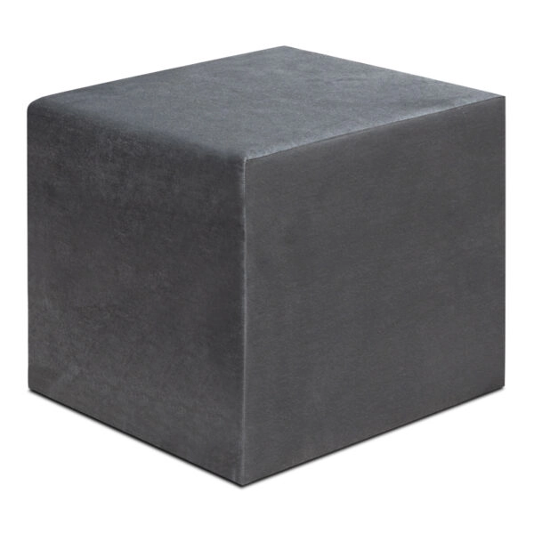 Σκαμπώ April Megapap βελούδινο χρώμα γκρι 40x40x40εκ.