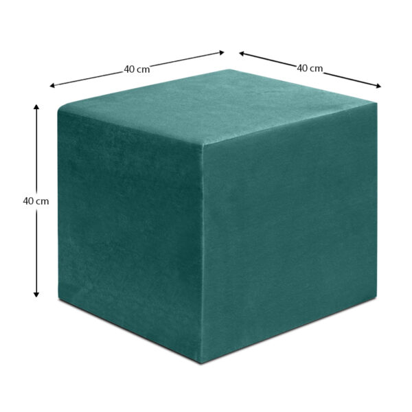 Σκαμπώ April Megapap βελούδινο χρώμα κυπαρρισί 40x40x40εκ.