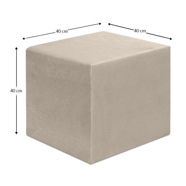 Σκαμπώ April Megapap βελούδινο χρώμα μπεζ 40x40x40εκ.