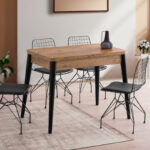 Τραπέζι Dolunay Megapap επεκτεινόμενο χρώμα atlantic pine - μαύρο 100x60(120x100)x79,5εκ.