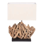 ΕΠΙΤΡΑΠΕΖΙΟ ΟΡΘΟΓΩΝΙΟ ΦΩΤΙΣΤΙΚΟ TWIGGY HM4424 DRIFTWOOD & ΛΕΥΚΟ ΚΑΠΕΛΟ 35x14x50Υεκ.