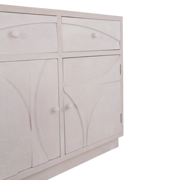 ΜΠΟΥΦΕΣ ΣΕΙΡΑ SANTORINI HM18046 MDF ΣΕ ΥΠΟΛΕΥΚΟ ΧΡΩΜΑ-2 ΣΥΡΤΑΡΙΑ & 2 ΠΟΡΤΕΣ 107x38x82,5Υεκ.