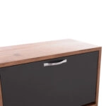 ΠΑΠΟΥΤΣΟΘΗΚΗ MEDY HM18187.02 ΜΕΛΑΜΙΝΗ ΣΕ ΦΥΣΙΚΟ & ΑΝΘΡΑΚΙ-ΜΑΥΡΑ ΠΟΔΙΑ 85x30x108.5Υεκ