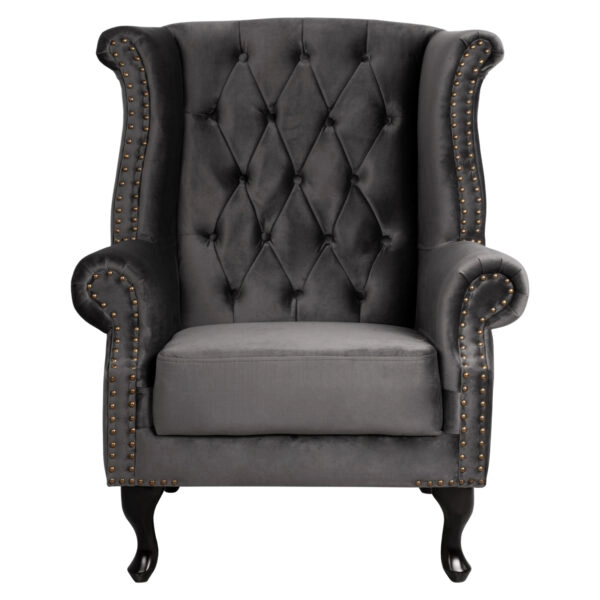 ΠΟΛΥΘΡΟΝΑ-ΜΠΕΡΖΕΡΑ ΓΚΡΙ ΒΕΛΟΥΔΟ T.CHESTERFIELD POLINA 83x75x107Yεκ.HM0053.10