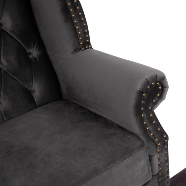 ΠΟΛΥΘΡΟΝΑ-ΜΠΕΡΖΕΡΑ ΓΚΡΙ ΒΕΛΟΥΔΟ T.CHESTERFIELD POLINA 83x75x107Yεκ.HM0053.10