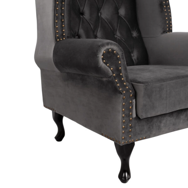 ΠΟΛΥΘΡΟΝΑ-ΜΠΕΡΖΕΡΑ ΓΚΡΙ ΒΕΛΟΥΔΟ T.CHESTERFIELD POLINA 83x75x107Yεκ.HM0053.10