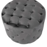ΣΚΑΜΠΟ KASSIE  ΓΚΡΙ ΒΕΛΟΥΔΟ ΤΥΠΟΥ CHESTERFIELD HM8406.01 Φ60x43Υ εκ.