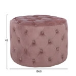 ΣΚΑΜΠΟ KASSIE  ΣΑΠΙΟ ΜΗΛΟ ΒΕΛΟΥΔΟ ΤΥΠΟΥ CHESTERFIELD HM8406.02 Φ60x43Υ εκ.