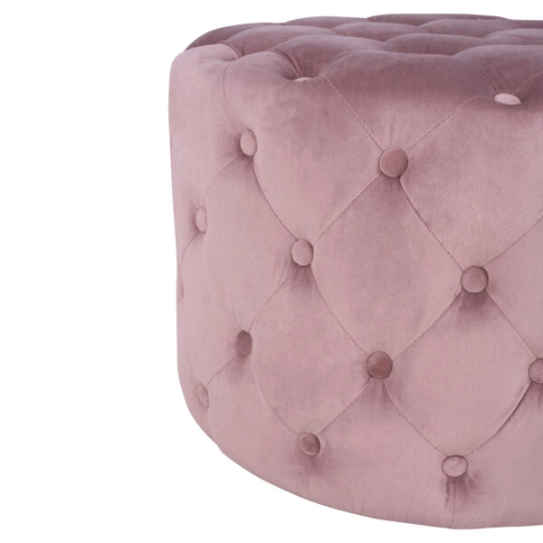 ΣΚΑΜΠΟ KASSIE  ΣΑΠΙΟ ΜΗΛΟ ΒΕΛΟΥΔΟ ΤΥΠΟΥ CHESTERFIELD HM8406.02 Φ60x43Υ εκ.