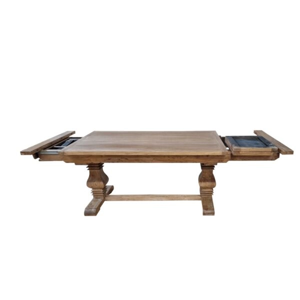 Artekko Deus Μασίφ Ξύλινη Επεκτεινόμενη (40cm+40cm) Τραπεζαρία σε Φυσική Απόχρωση (180/260x100x78)cm