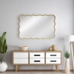 Artekko Dia Χρυσός Μεταλλικός Καθρέπτης Τοίχου (61x2.5x91)cm