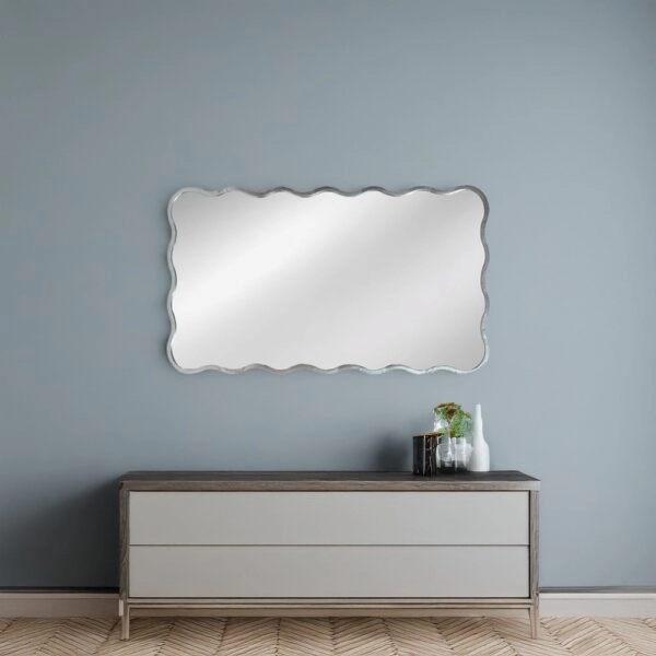 Artekko Dia Ασημί Μεταλλικός Καθρέπτης Τοίχου (61x2.5x110)cm