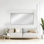 Artekko Dia Ασημί Μεταλλικός Καθρέπτης Τοίχου (70x2.5x130)cm