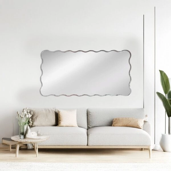 Artekko Dia Ασημί Μεταλλικός Καθρέπτης Τοίχου (70x2.5x130)cm