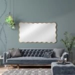 Artekko Dia Χρυσός Μεταλλικός Καθρέπτης Τοίχου (75x2.5x160)cm