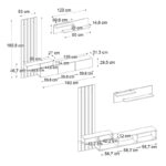 Σύνθεση τηλεόρασης Rosaline Megapap χρώμα ανθρακί - sepet oak 233x31,3x196,8εκ.