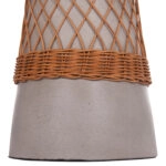 ΒΟΗΘΗΤΙΚΟ ΤΡΑΠΕΖΙ ΣΤΡΟΓΓΥΛΟ DELIA HM18167.03 FIBER CEMENT ΓΚΡΙ & RATTAN Φ40x45Υεκ