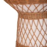 ΒΟΗΘΗΤΙΚΟ ΤΡΑΠΕΖΙ ΣΤΡΟΓΓΥΛΟ DELIA HM18167.02 FIBER CEMENT ΛΕΥΚΟ & RATTAN Φ40x45Υεκ