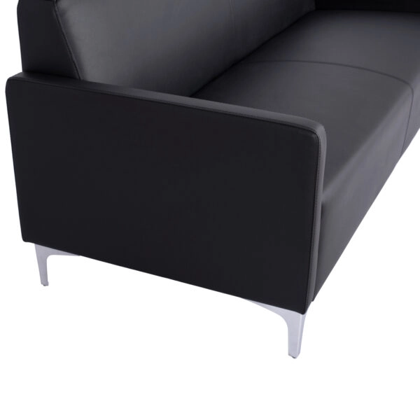 ΚΑΝΑΠΕΣ 3ΘΕΣΙΟΣ NELLIE HM3159.31 ΜΕ ΜΑΥΡΟ PU 163x71x71Υ εκ.