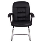 ΚΑΡΕΚΛΑ AMBREY HM1114 ΜΕ ΜΑΥΡΟ PU ΜΕ ΒΑΣΗ ΧΡΩΜΙΟΥ 61.5x62x98 cm.