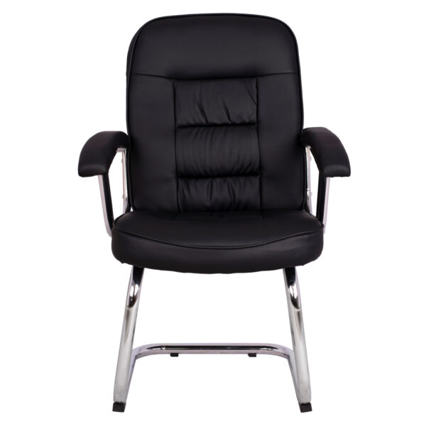 ΚΑΡΕΚΛΑ AMBREY HM1114 ΜΕ ΜΑΥΡΟ PU ΜΕ ΒΑΣΗ ΧΡΩΜΙΟΥ 61.5x62x98 cm.