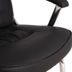 ΚΑΡΕΚΛΑ AMBREY HM1114 ΜΕ ΜΑΥΡΟ PU ΜΕ ΒΑΣΗ ΧΡΩΜΙΟΥ 61.5x62x98 cm.