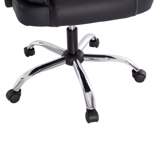 ΚΑΡΕΚΛΑ ΓΡΑΦΕΙΟΥ OCTAVIUS HM1202 ΜΑΥΡΟ PVC & NYLON-ΜΕΤΑΛ.ΧΡΩΜΙΟ ΒΑΣΗ 52x55x128Υεκ