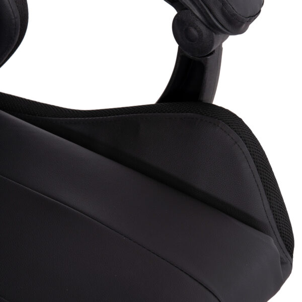 ΠΟΛΥΘΡΟΝΑ GAMING DARREN HM1203.01 ΜΑΥΡΟ-ΚΟΚΚΙΝΟ PVC & NYLON 51x49x125Υεκ.