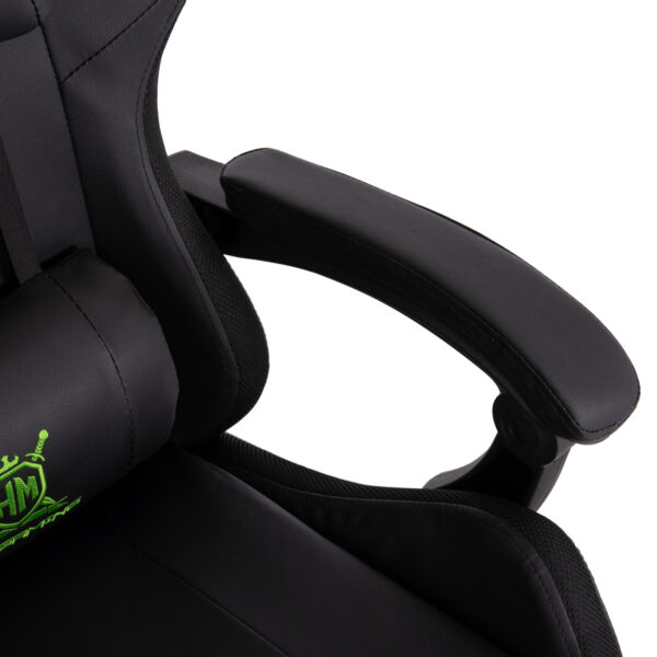 ΠΟΛΥΘΡΟΝΑ GAMING DARREN HM1203.03 ΜΑΥΡΟ-ΠΡΑΣΙΝΟ PVC & NYLON 51x49x125Υεκ.