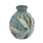 Artekko Glazed Διακοσμητικό Κεραμικό Βάζο σε Μπλε Αποχρώσεις (22x22x27.9)cm
