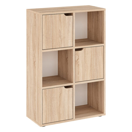 Βιβλιοθήκη Bookel  μελαμίνης σε sonoma απόχρωση 59.5x27.5x89εκ
