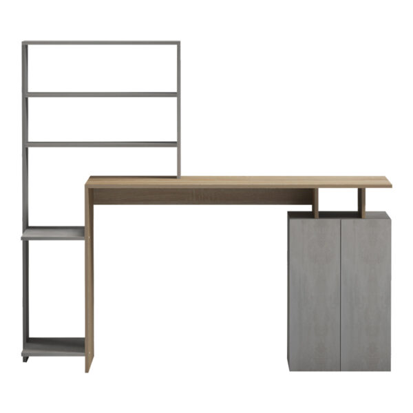 Ãñáöåßï ìå âéâëéïèÞêç êáé íôïõëÜðé Meza  óå sonoma-ãêñé cement áðü÷ñùóç 146.3x55x128.8åê