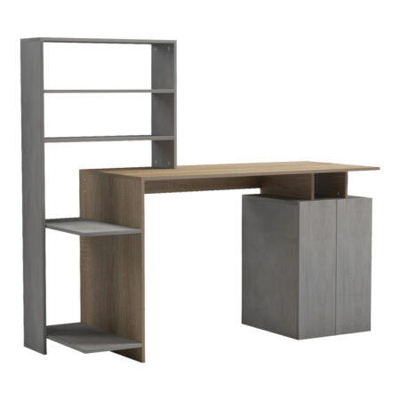 Ãñáöåßï ìå âéâëéïèÞêç êáé íôïõëÜðé Meza  óå sonoma-ãêñé cement áðü÷ñùóç 146.3x55x128.8åê