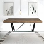 Artekko Julian Καφέ Τραπεζι MDF με Μαύρα Μεταλλικά Πόδια (180x90x73)cm