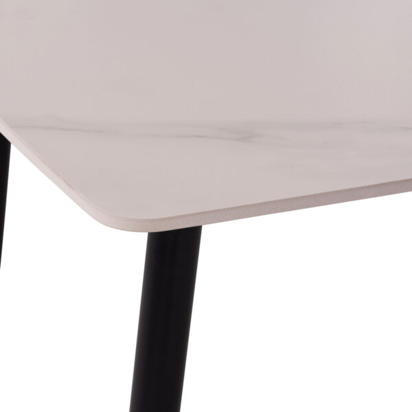 ΤΡΑΠΕΖΙ RAVEN HM18150.01 ΚΕΡΑΜΙΚΟ TOP ΛΕΥΚΟ ΜΑΡΜΑΡΟ-ΜΑΥΡΟ ΜΕΤΑΛΛΟ 160x80x74Υεκ.