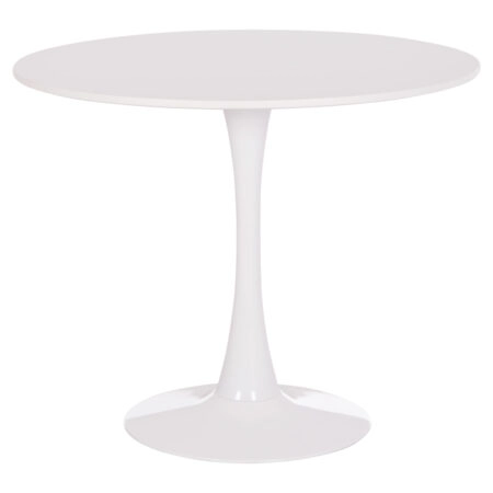 ΤΡΑΠΕΖΙ ΣΤΡΟΓΓΥΛΟ BROLIN HM18141.01 MDF TOP-ΒΑΣΗ ΜΕΤΑΛΛΙΚΗ--ΛΕΥΚΟ Φ90x73Υεκ