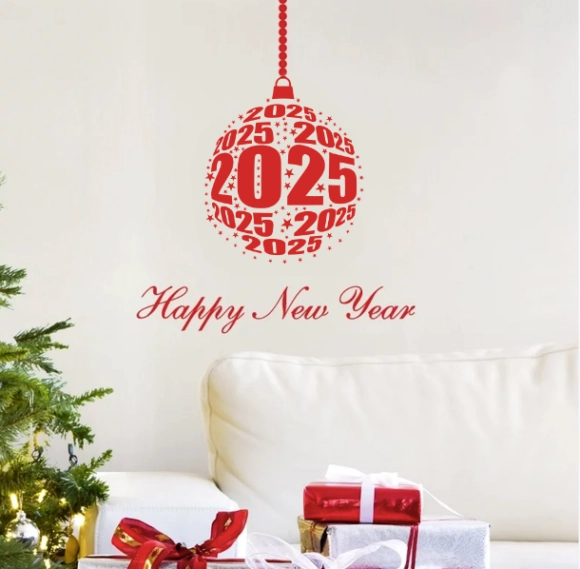 Αυτοκόλλητο Τοίχου Happy New Year 2025