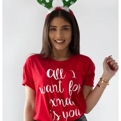 Χριστουγεννιάτικη Μπλούζα All I Want For Xmas σε κόκκινο χρώμα