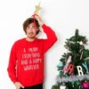 Χριστουγεννιάτικo Φούτερ Σετ για Ζευγάρι Xmas σε κόκκινο χρώμα