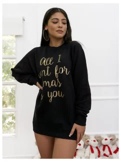 Χριστουγεννιάτικο Φούτερ All I Want For Xmas Μαύρο