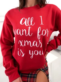 Χριστουγεννιάτικο Φούτερ All I Want For Xmas Κόκκινο