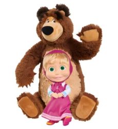 Masha & The Bear Σετ Λούτρινη Αρκούδα και Κούκλα 3+ Ετών
