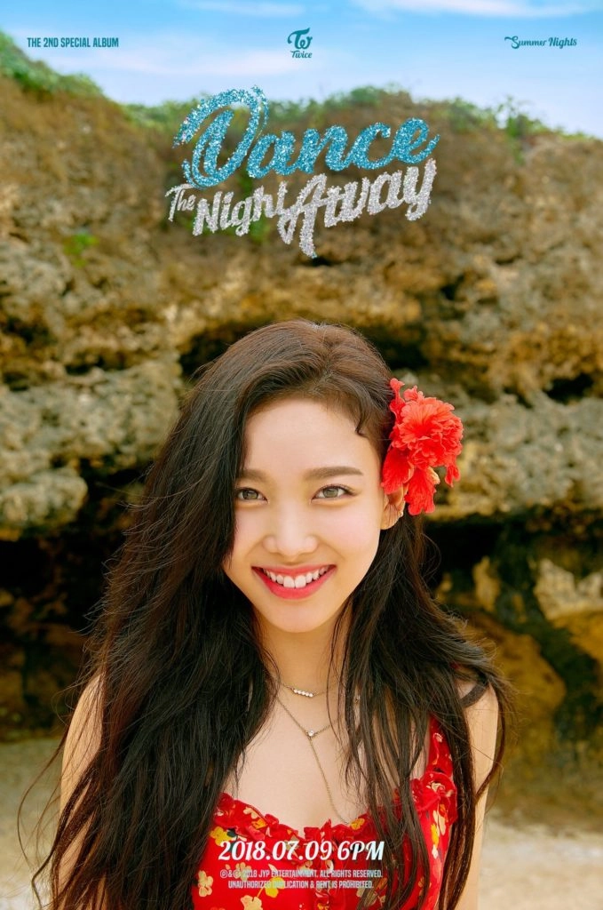 Twice Nayeon wearing red cherry dress for Dance the night away MV