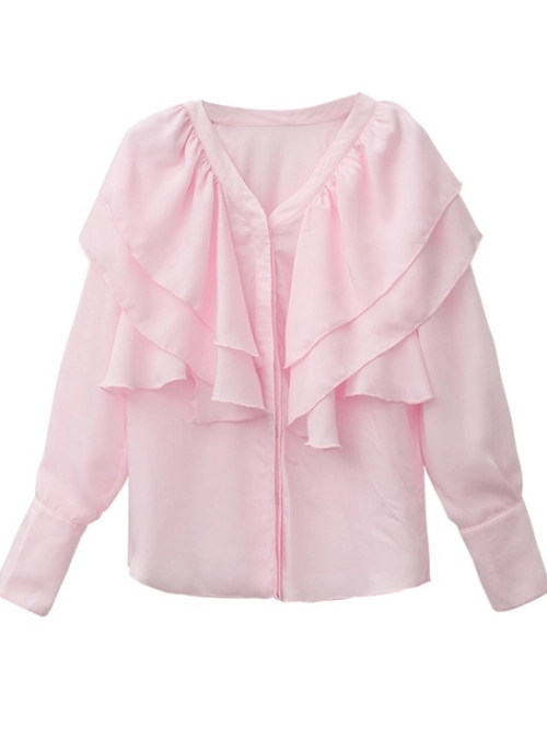 Pink Ruffled V-Neck Blouse  | Kim Mi So – What’s Wrong With Secretary Kim