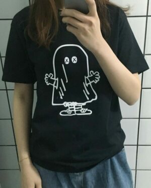 Black Cute Ghost Cartoon T-Shirt | J-Hope - BTS